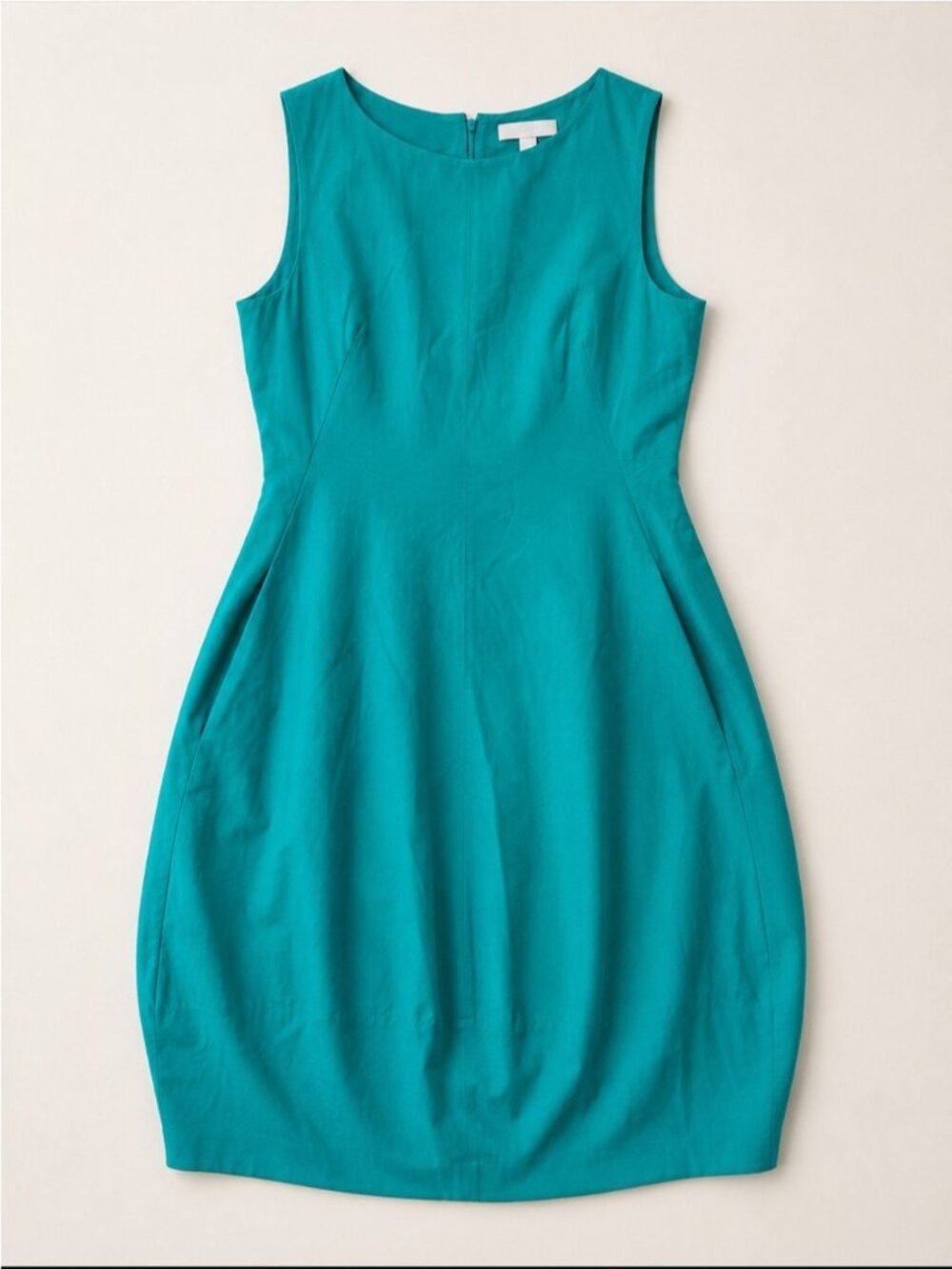 COS Teal Cotton Silk Sleeveless Tulip Hem Midi Dress EUR 42 US Medium  Pockets